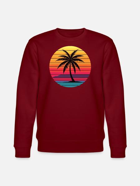 Palm Sunrise - Stanley/Stella CHANGER Unisex Organic Sweatshirt - burgundy