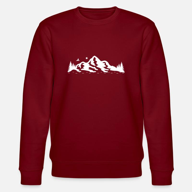 Herzschlag Berg - Stanley/Stella Unisex Bio-Sweatshirt CHANGER  - Burgunderrot