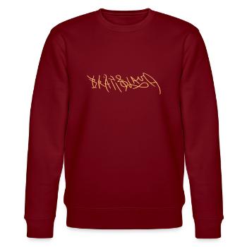 Geschenkidee für Fischer aus Bratislava - Stanley/Stella Unisex Bio-Sweatshirt CHANGER  - Burgunderrot - Vorne - Nik (191cm) & Marisol (170cm)