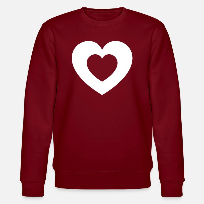 2 Herzen - Stanley/Stella Unisex Bio-Sweatshirt CHANGER  - Burgunderrot