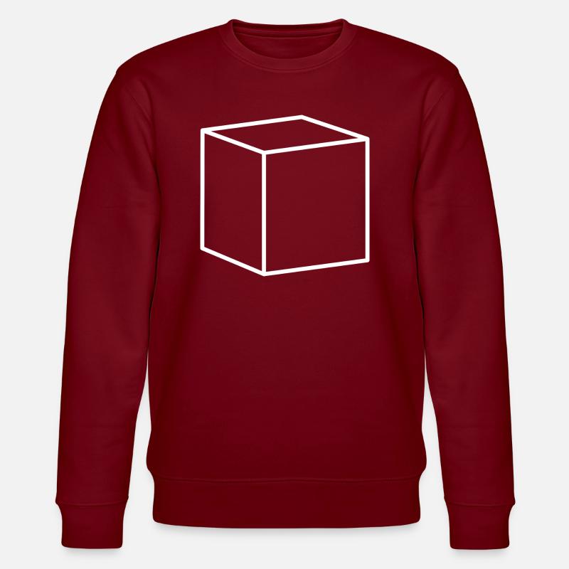 White cube - Stanley/Stella CHANGER Unisex Organic Sweatshirt - burgundy