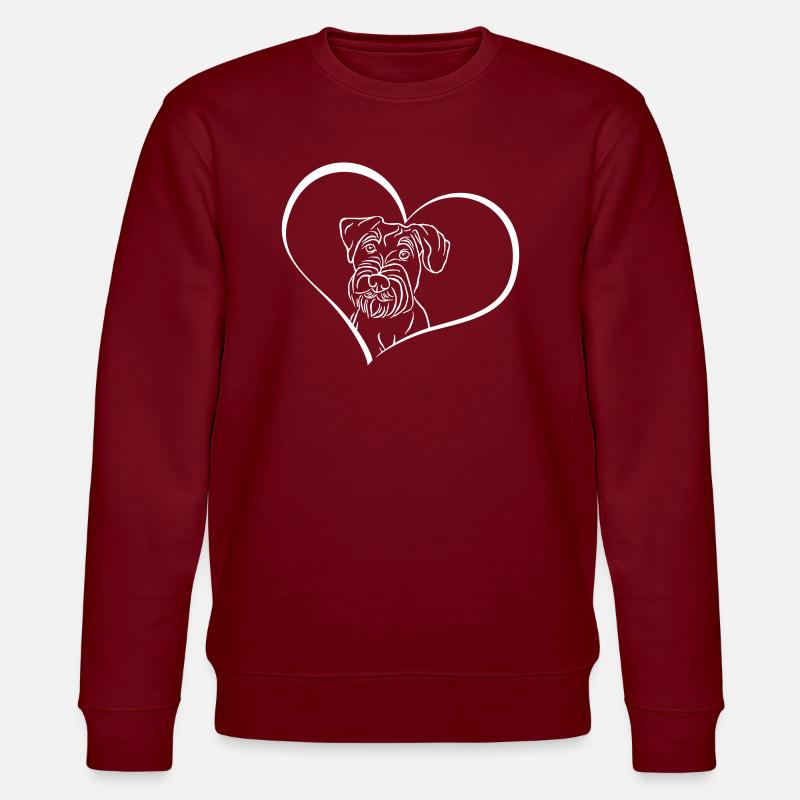 Mittelschnauzer im Herz - Stanley/Stella Unisex Bio-Sweatshirt CHANGER - Burgunderrot