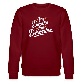 Vos désirs font désordre - Sweat bio CHANGER Stanley/Stella Unisexe - bordeaux - Devant - Nik (191cm) & Marisol (170cm)