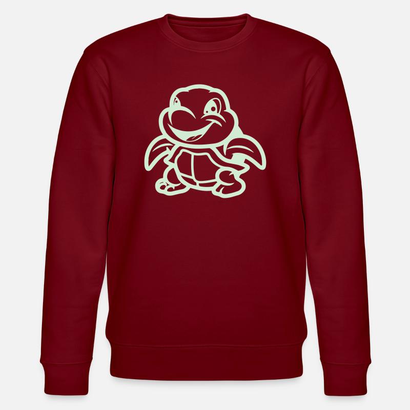 schildkröte comic - Stanley/Stella Unisex Bio-Sweatshirt CHANGER - Burgunderrot