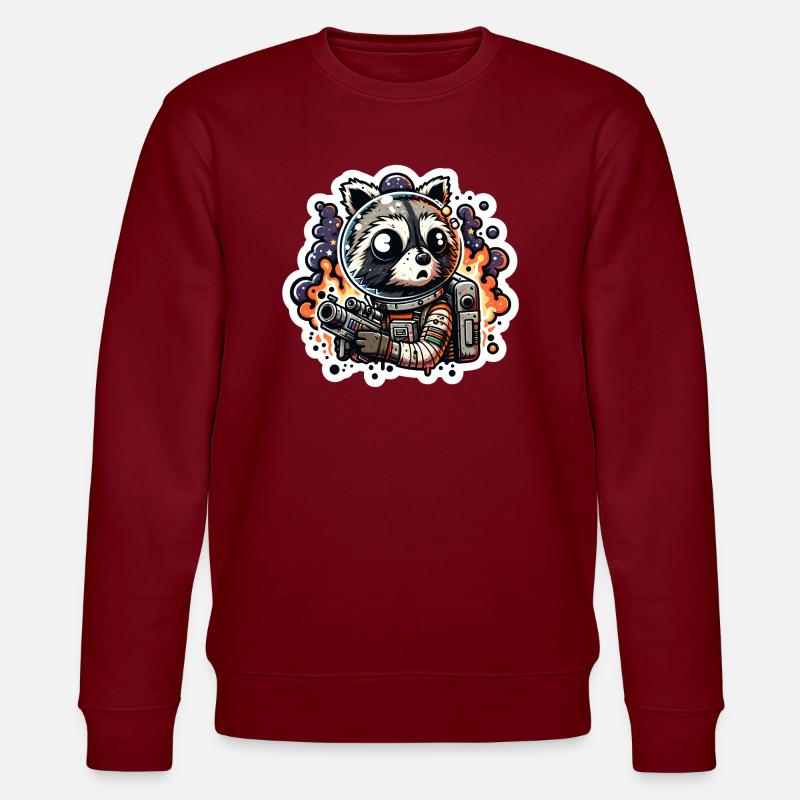 Space Raccoon - Stanley/Stella Unisex Bio-Sweatshirt CHANGER  - Burgunderrot