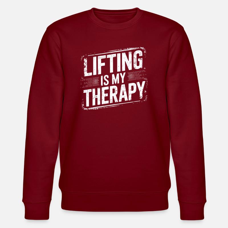 Lifting is my Therapy - Stanley/Stella Unisex Bio-Sweatshirt CHANGER  - Burgunderrot