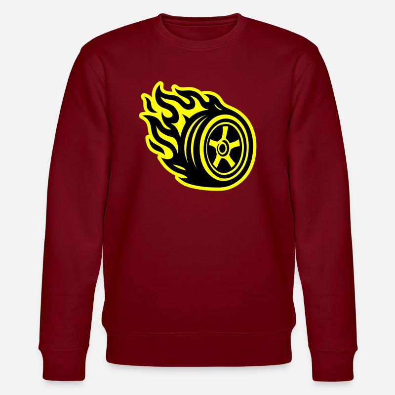 Reifen Flamme Auto - Stanley/Stella Unisex Bio-Sweatshirt CHANGER  - Burgunderrot