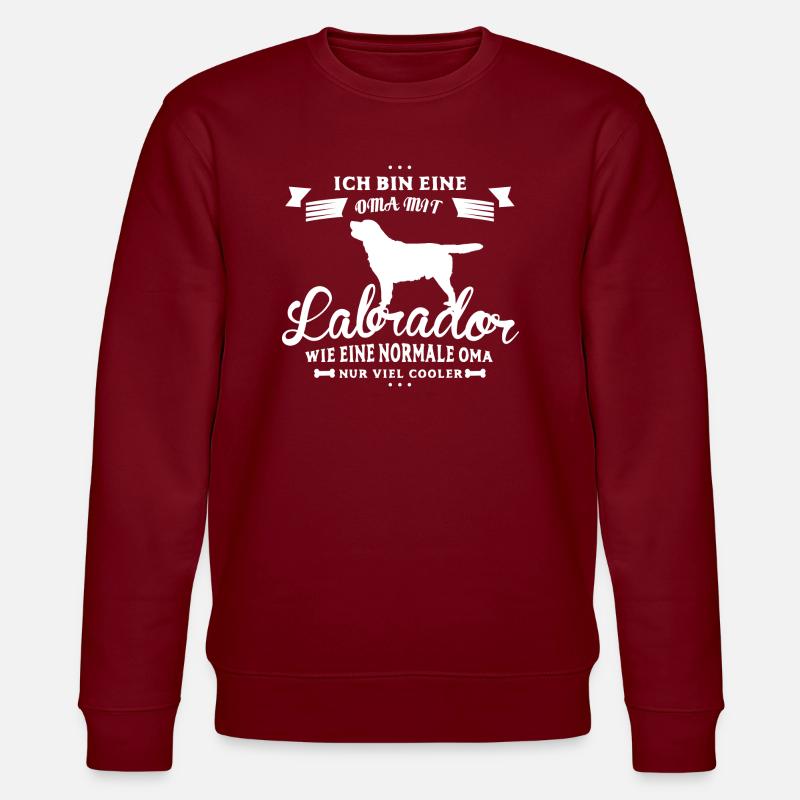 Labrador Oma - Stanley/Stella Unisex Bio-Sweatshirt CHANGER - Burgunderrot