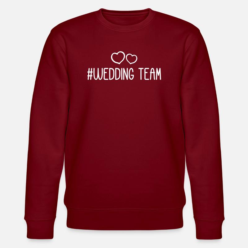Hochzeit Team Herz - Stanley/Stella Unisex Bio-Sweatshirt CHANGER  - Burgunderrot