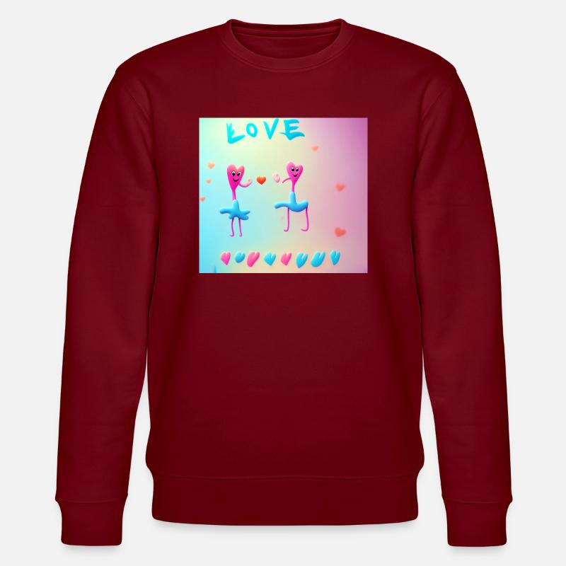Autistic Art – Liebe - Stanley/Stella Unisex Bio-Sweatshirt CHANGER  - Burgunderrot