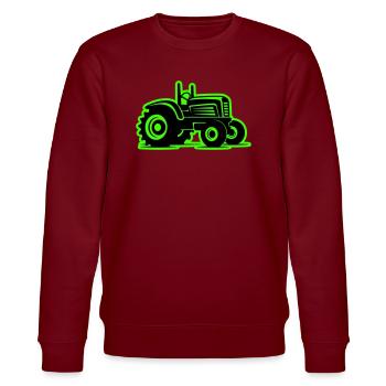 Traktor Landwirtschaft Symbol - Stanley/Stella Unisex Bio-Sweatshirt CHANGER  - Burgunderrot - Vorne - Nik (191cm) & Marisol (170cm)
