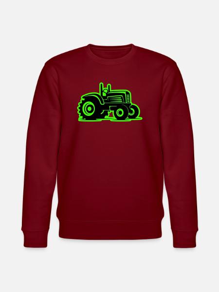 Tractor Agriculture Icon - Stanley/Stella CHANGER Unisex Organic Sweatshirt - burgundy