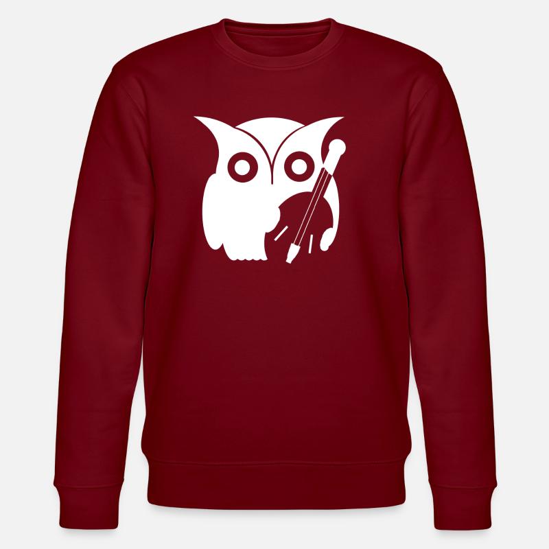 Eule mit Instrument - Stanley/Stella Unisex Bio-Sweatshirt CHANGER  - Burgunderrot