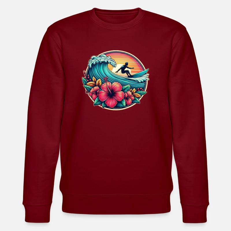 Logo du surfeur 2 - Sweat bio CHANGER Stanley/Stella Unisexe - bordeaux