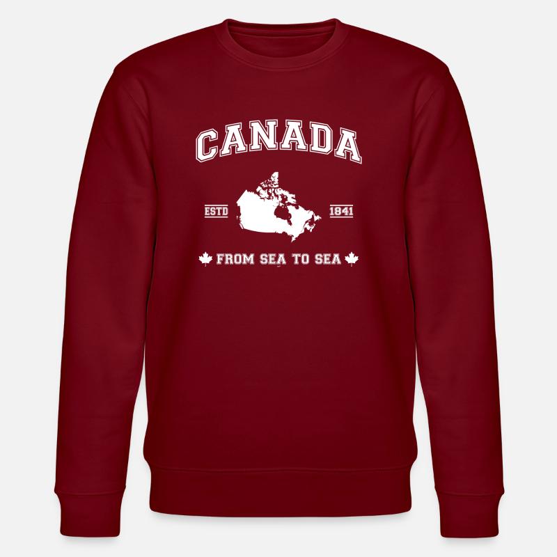Canada map - Stanley/Stella CHANGER Unisex Organic Sweatshirt - burgundy