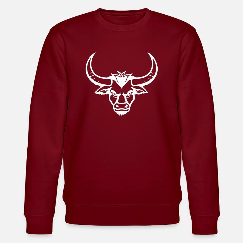 Tête d’animal taureau 1 - Sweat bio CHANGER Stanley/Stella Unisexe - bordeaux