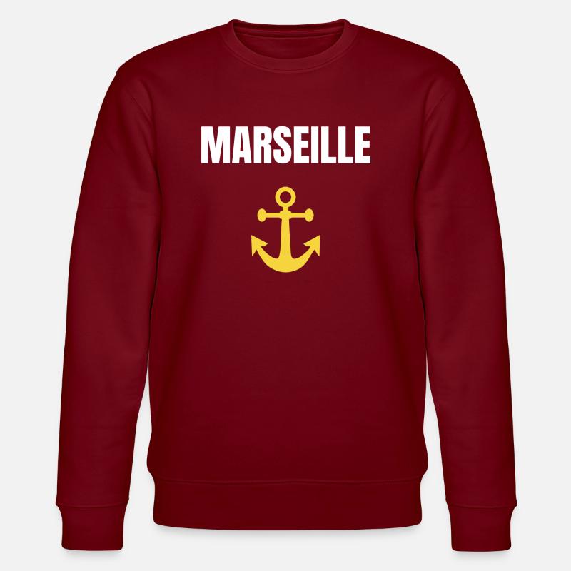 Marseille Anker Hafen - Stanley/Stella Unisex Bio-Sweatshirt CHANGER - Burgunderrot