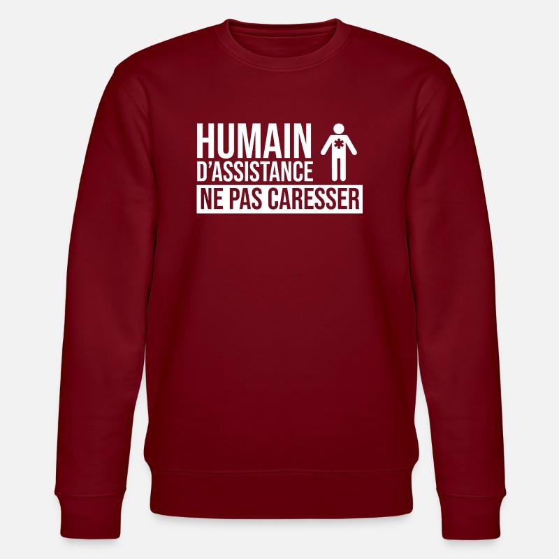 Humain d’assistance Ne pas caresser - Sweat bio CHANGER Stanley/Stella Unisexe - bordeaux