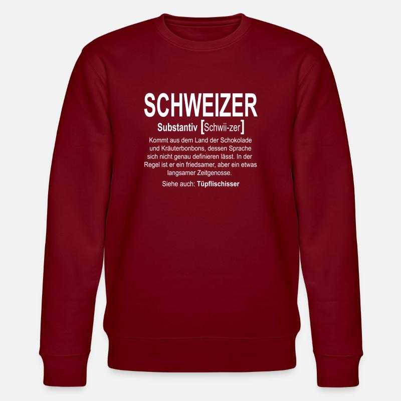 Schweiz - Schweizer definition - Stanley/Stella Unisex Bio-Sweatshirt CHANGER  - Burgunderrot