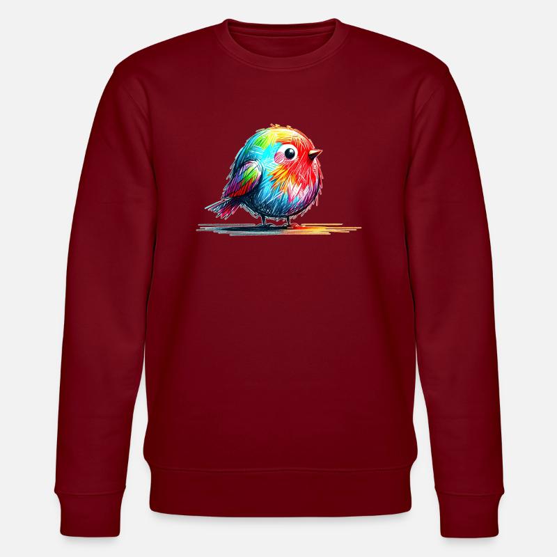 Vögelchen - Stanley/Stella Unisex Bio-Sweatshirt CHANGER  - Burgunderrot