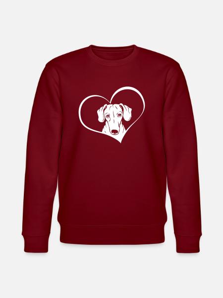 Dackel im Herz - Stanley/Stella Unisex Bio-Sweatshirt CHANGER - Burgunderrot