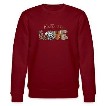 Fall in LOVE - Stanley/Stella Unisex Bio-Sweatshirt CHANGER  - Burgunderrot - Vorne - Nik (191cm) & Marisol (170cm)