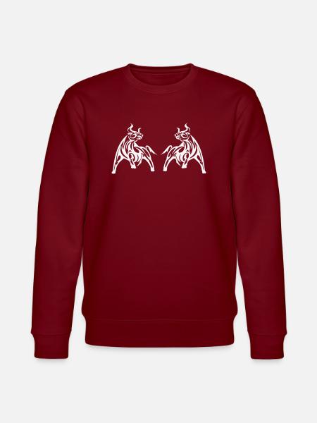 Taurus tribal - Stanley/Stella CHANGER Unisex Organic Sweatshirt - burgundy