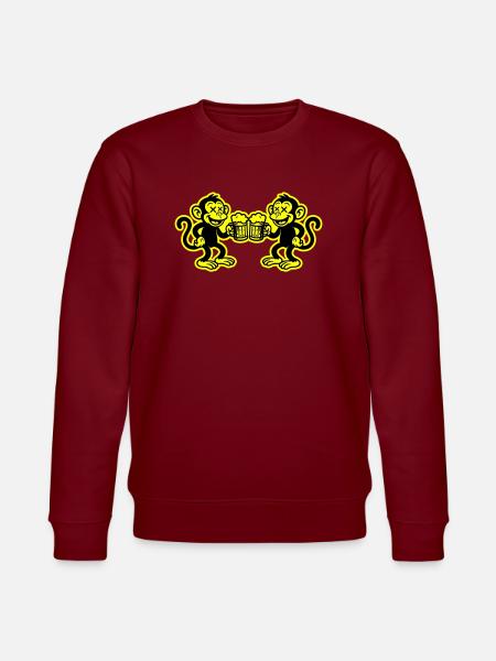 Beer Monkey Funny - Stanley/Stella CHANGER Unisex Organic Sweatshirt - burgundy