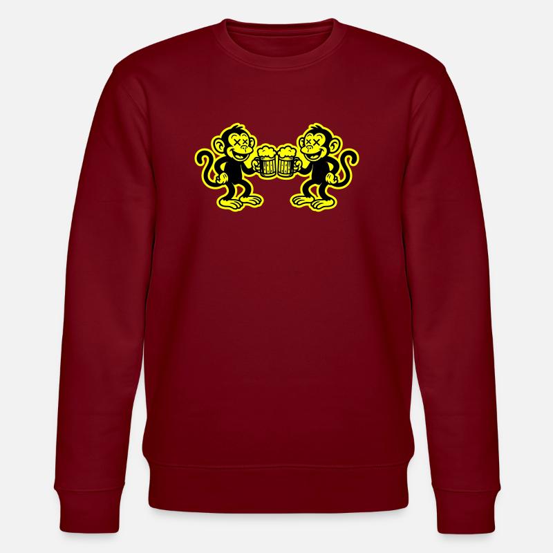 Beer Monkey Funny - Stanley/Stella CHANGER Unisex Organic Sweatshirt - burgundy