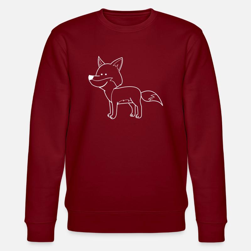 Fuchs Comic - Stanley/Stella Unisex Bio-Sweatshirt CHANGER  - Burgunderrot