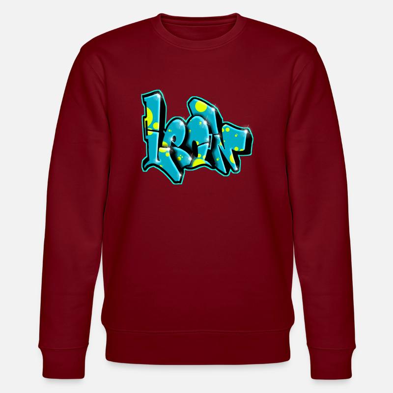 LEON GRAFFITI NAME print - Sweat bio CHANGER Stanley/Stella Unisexe - bordeaux