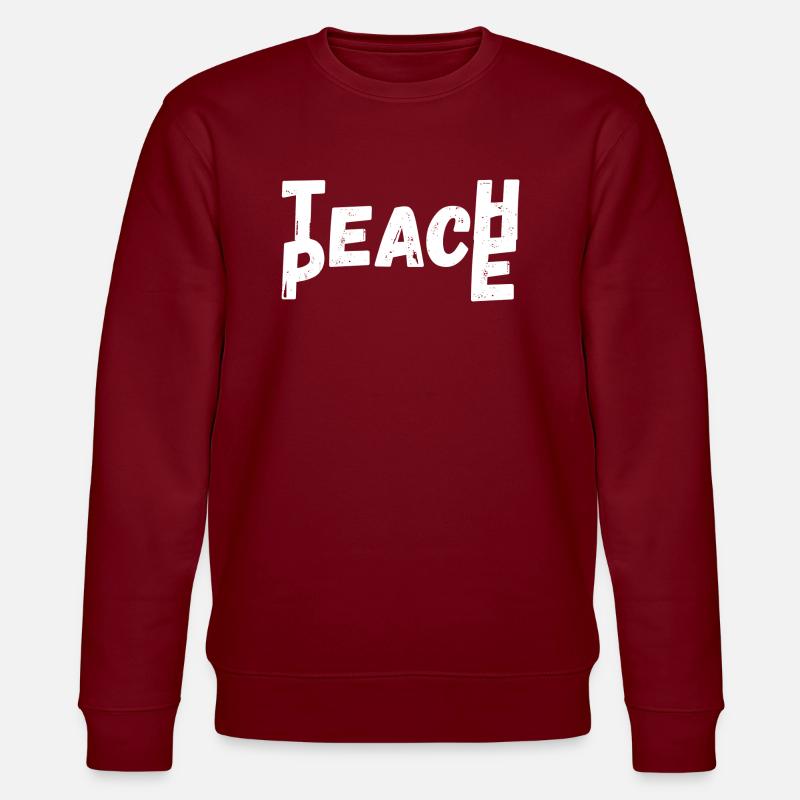 Teach Peace - Stanley/Stella Unisex Bio-Sweatshirt CHANGER  - Burgunderrot