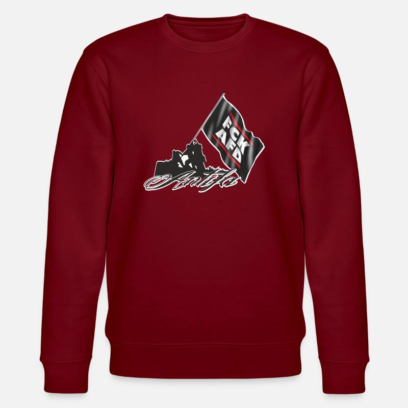 Antifa - FCKAFD - Stanley/Stella Unisex Bio-Sweatshirt CHANGER  - Burgunderrot