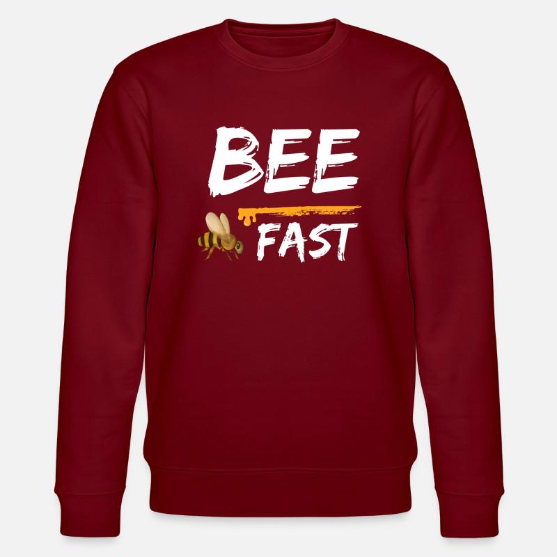 bee fast bees honey - Stanley/Stella Unisex Bio-Sweatshirt CHANGER - Burgunderrot
