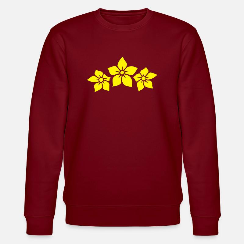 3 jasminblüten - Stanley/Stella Unisex Bio-Sweatshirt CHANGER  - Burgunderrot