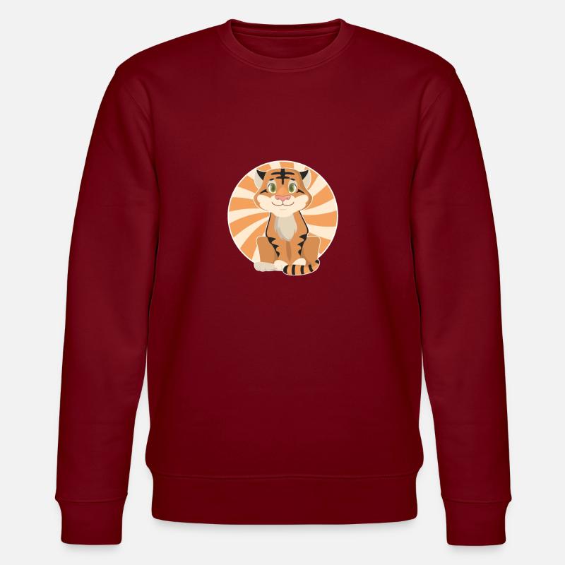 kleiner Tiger Logo - Stanley/Stella Unisex Bio-Sweatshirt CHANGER  - Burgunderrot