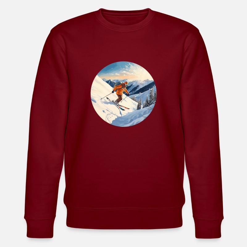 Alpiner Nervenkitzel - Stanley/Stella Unisex Bio-Sweatshirt CHANGER  - Burgunderrot