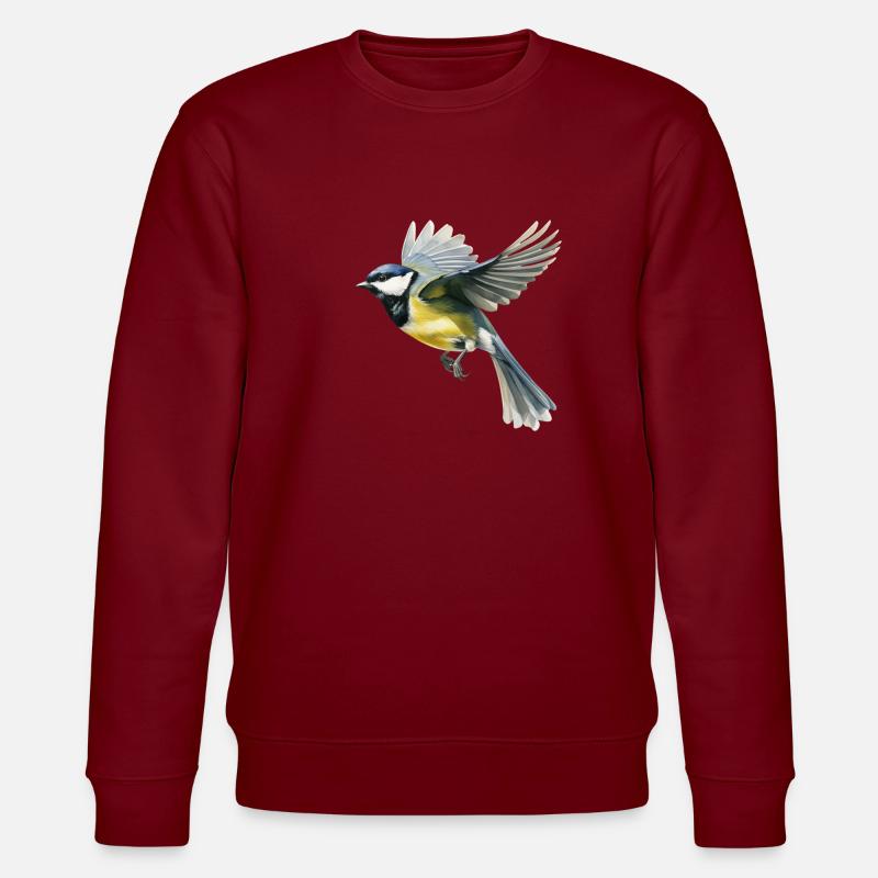 Kohlmeise Vogel - Stanley/Stella Unisex Bio-Sweatshirt CHANGER  - Burgunderrot