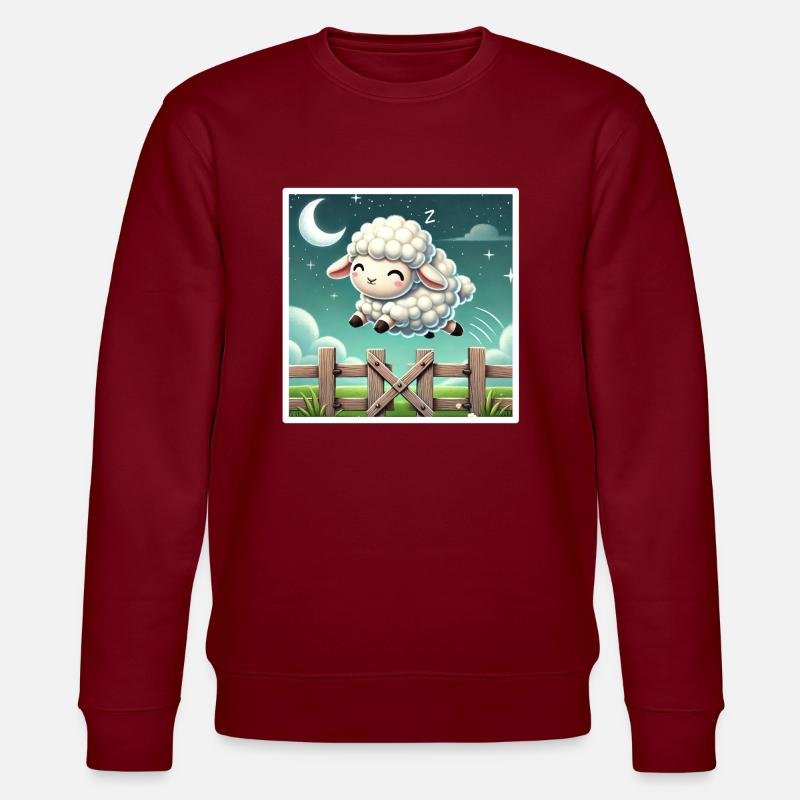 Schäfchen zählen in der Nacht - Stanley/Stella Unisex Bio-Sweatshirt CHANGER - Burgunderrot