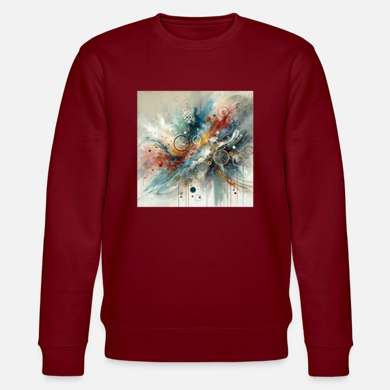 Flux dynamique - Peinture abstraite - Sweat bio CHANGER Stanley/Stella Unisexe - bordeaux