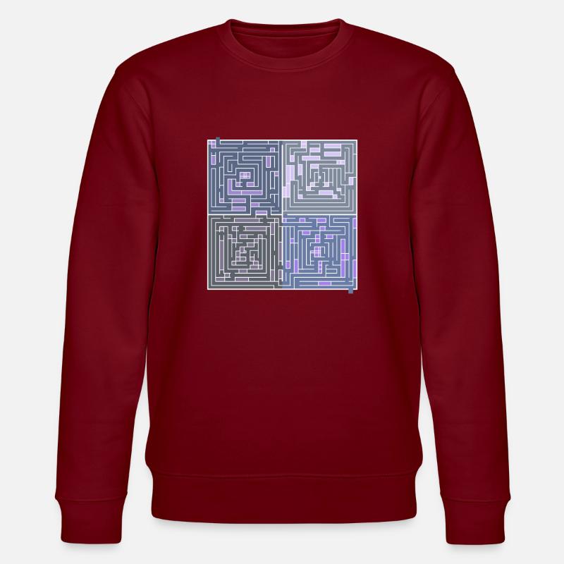 Maze 2 (transparenter Hintergrund) - Stanley/Stella Unisex Bio-Sweatshirt CHANGER  - Burgunderrot