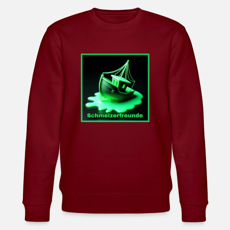 3D Drucker - Schmelzerfreunde - Stanley/Stella Unisex Bio-Sweatshirt CHANGER  - Burgunderrot