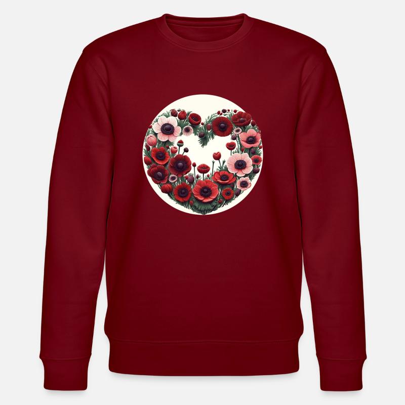 Fleurs d’anémone - Sweat bio CHANGER Stanley/Stella Unisexe - bordeaux