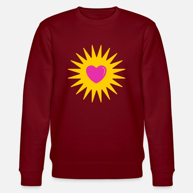 Herz-Sonne - Stanley/Stella Unisex Bio-Sweatshirt CHANGER  - Burgunderrot