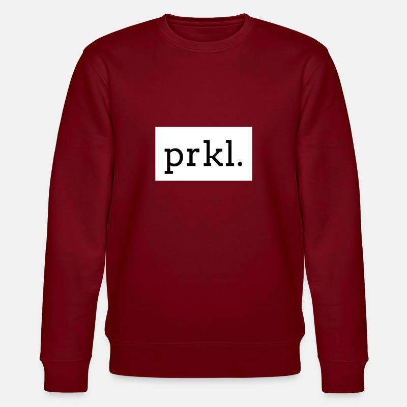 PRKL. Schwarz-auf-Weiß-Textdruck - Stanley/Stella Unisex Bio-Sweatshirt CHANGER  - Burgunderrot