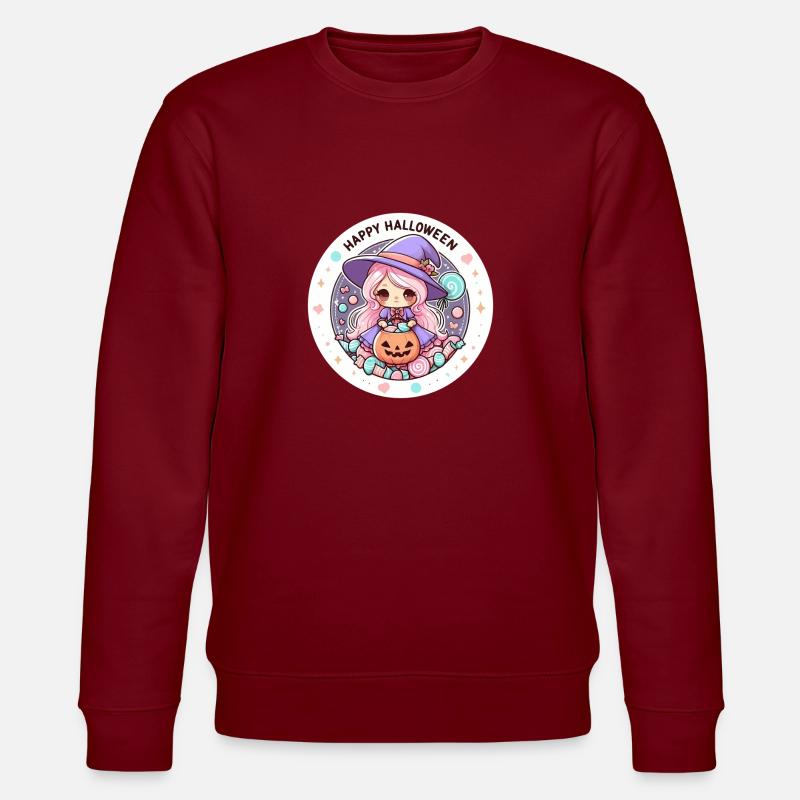 Halloween Hexe - Stanley/Stella Unisex Bio-Sweatshirt CHANGER  - Burgunderrot
