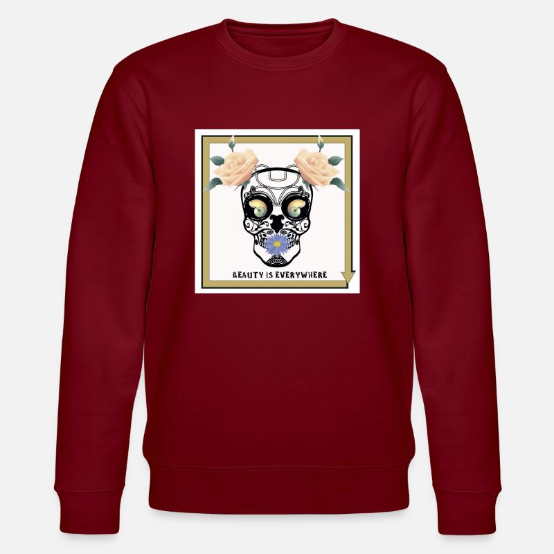 Skull White 2 - Stanley/Stella CHANGER Unisex Organic Sweatshirt - burgundy