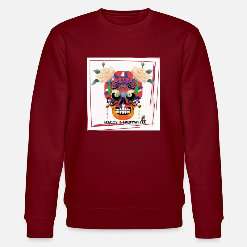 Crâne Blanc 3 - Sweat bio CHANGER Stanley/Stella Unisexe - bordeaux