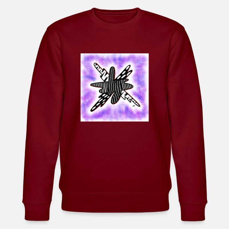 Creative patterned blob on violet - Stanley/Stella CHANGER Unisex Organic Sweatshirt - burgundy