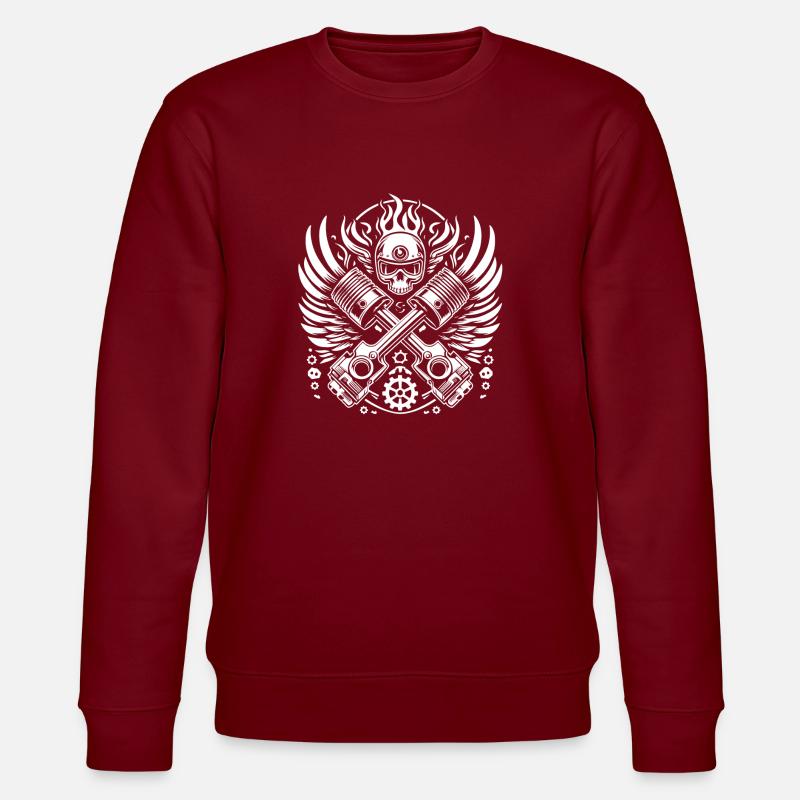 Motorbiker 1 Logo - Stanley/Stella Unisex Bio-Sweatshirt CHANGER  - Burgunderrot